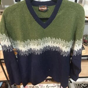 Vintage Backhill ( burton) Green and Blue Sweater. YXl will fit woman’s S OR M